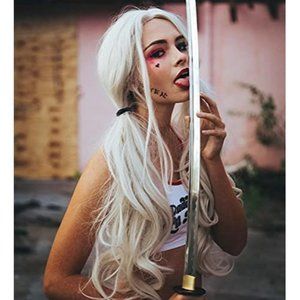 Long Straight Platinum Blonde Lace Front Wigs